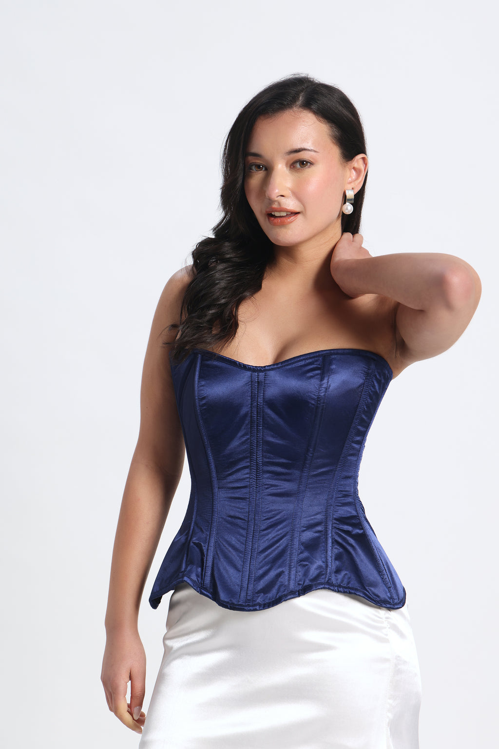 METAL BONED BLUE CORSET
