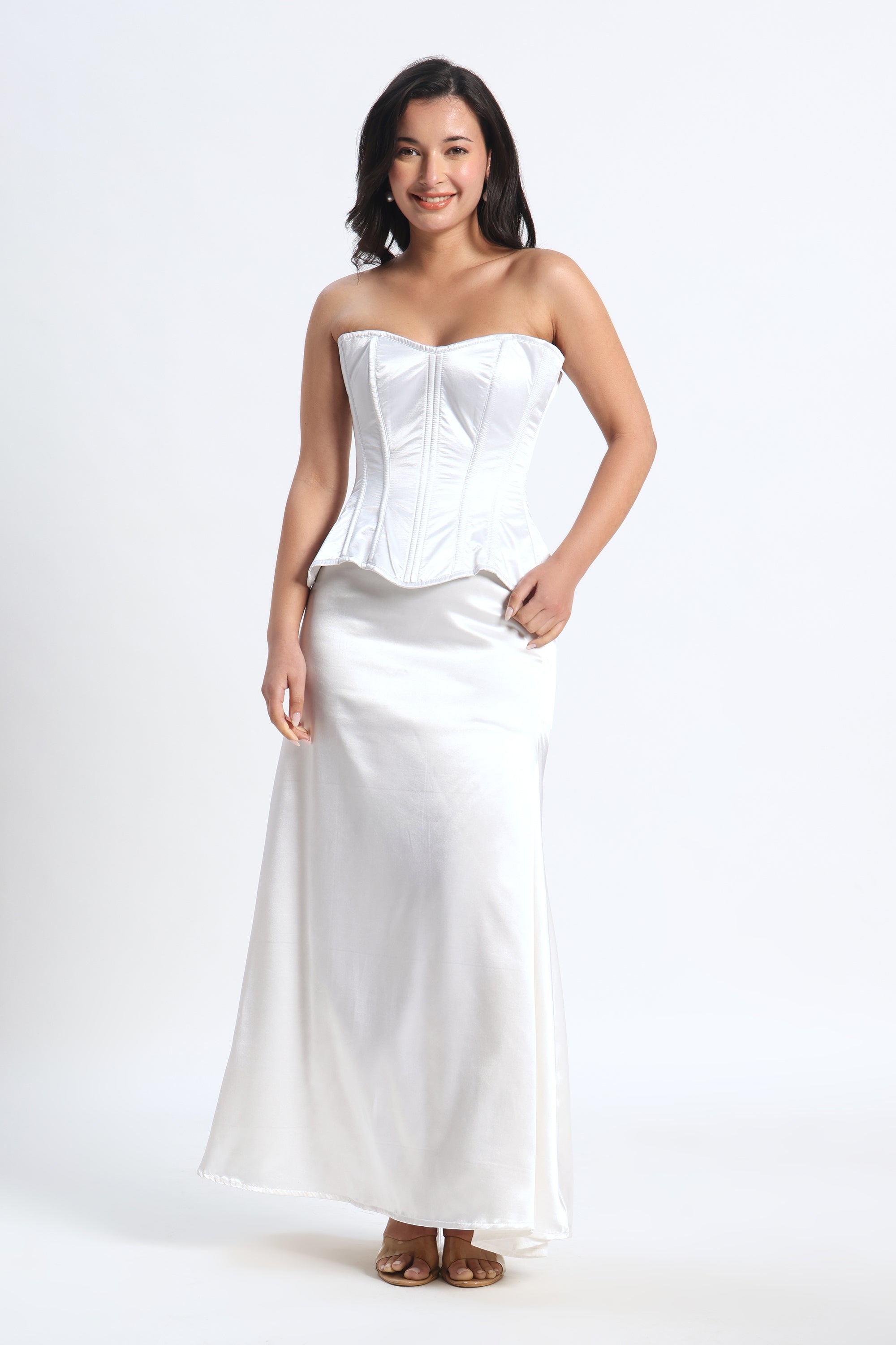 METAL BONED WHITE CORSET