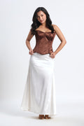 METAL BONED BROWN CORSET