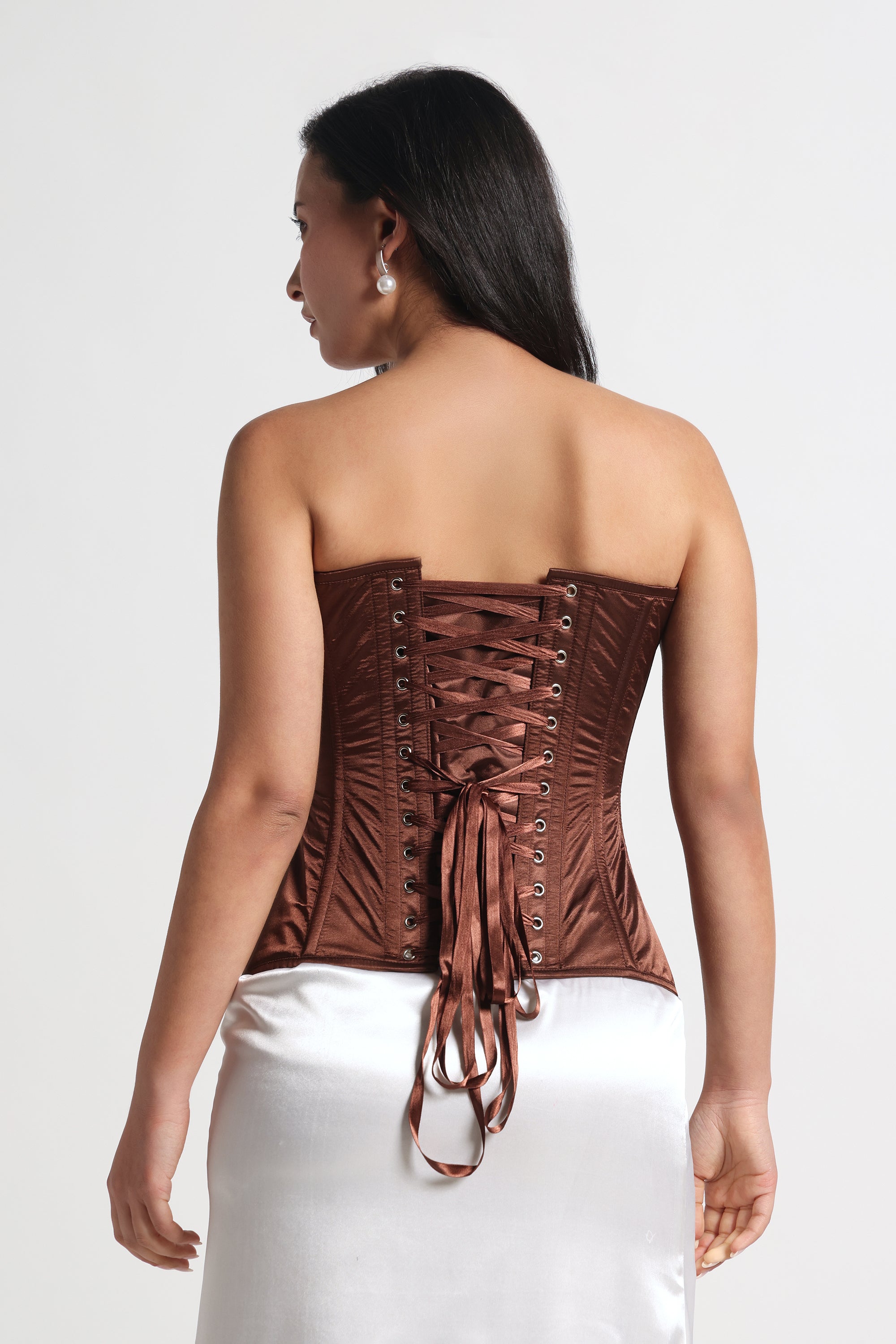 METAL BONED BROWN CORSET