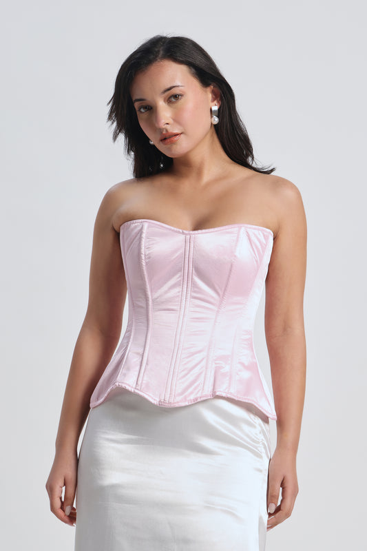 METAL BONED PINK CORSET