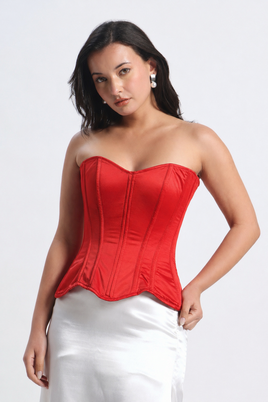 METAL BONED RED CORSET